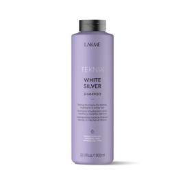 Тонирующий шампунь для нейтрализации желтого оттенка волос WHITE SILVER SHAMPOO