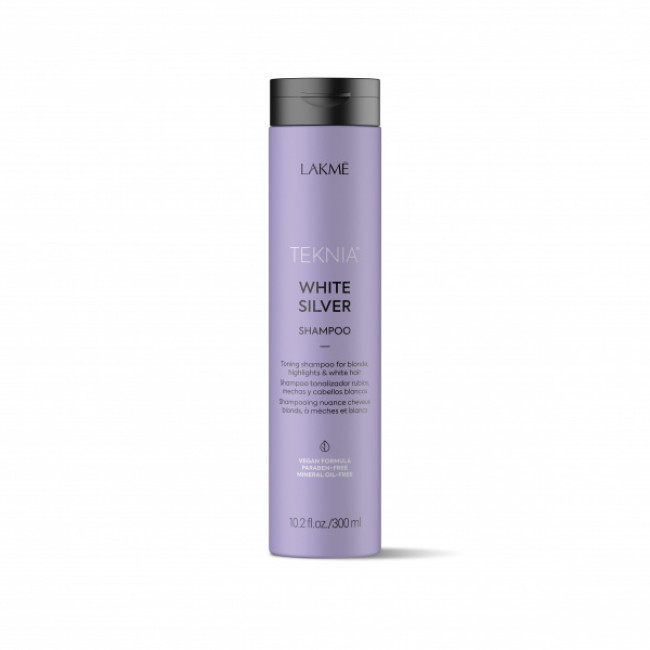 Тонирующий шампунь для нейтрализации желтого оттенка волос WHITE SILVER SHAMPOO
