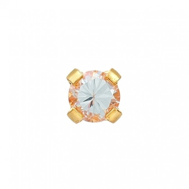 Серьги, вставка прозрачная 3 мм 7511-0104