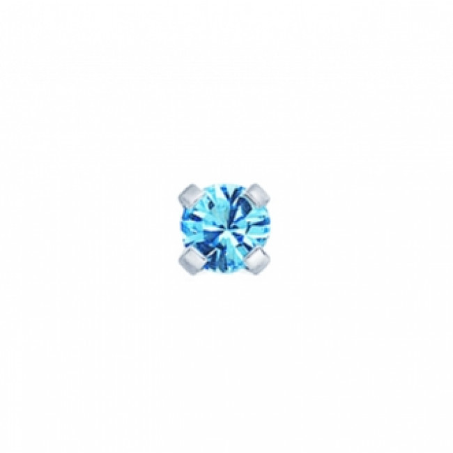 Серьги, вставка голубая 3 мм 7512-0103
