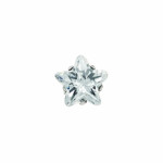 Серьги, Циркон (прозрачный) 5 мм в форме звезды 7522-0402