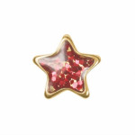 Серьги, звёздочка с красными блестками 7523-3543