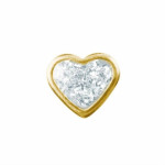 Серьги, сердечко с серебристыми блестками 7523-3564