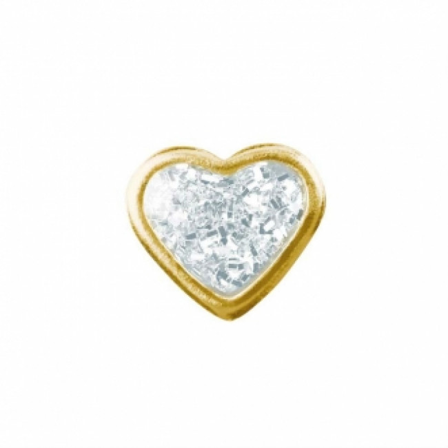 Серьги, сердечко с серебристыми блестками 7523-3564