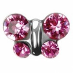 Серьги, бабочка розовая 7524-2010
