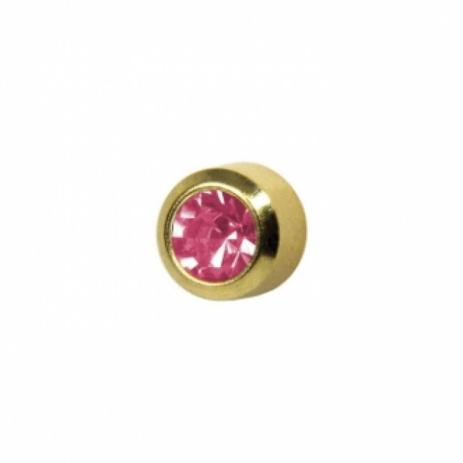 Серьги, Вставка - розовая 3 мм, укороченный штифт 8,9 мм 7581-0210