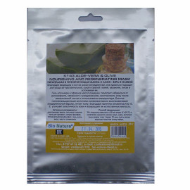 К143 Альгинатная маска BIO NATURE с алоэ-вера и оливой (25г)